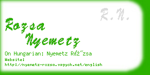 rozsa nyemetz business card